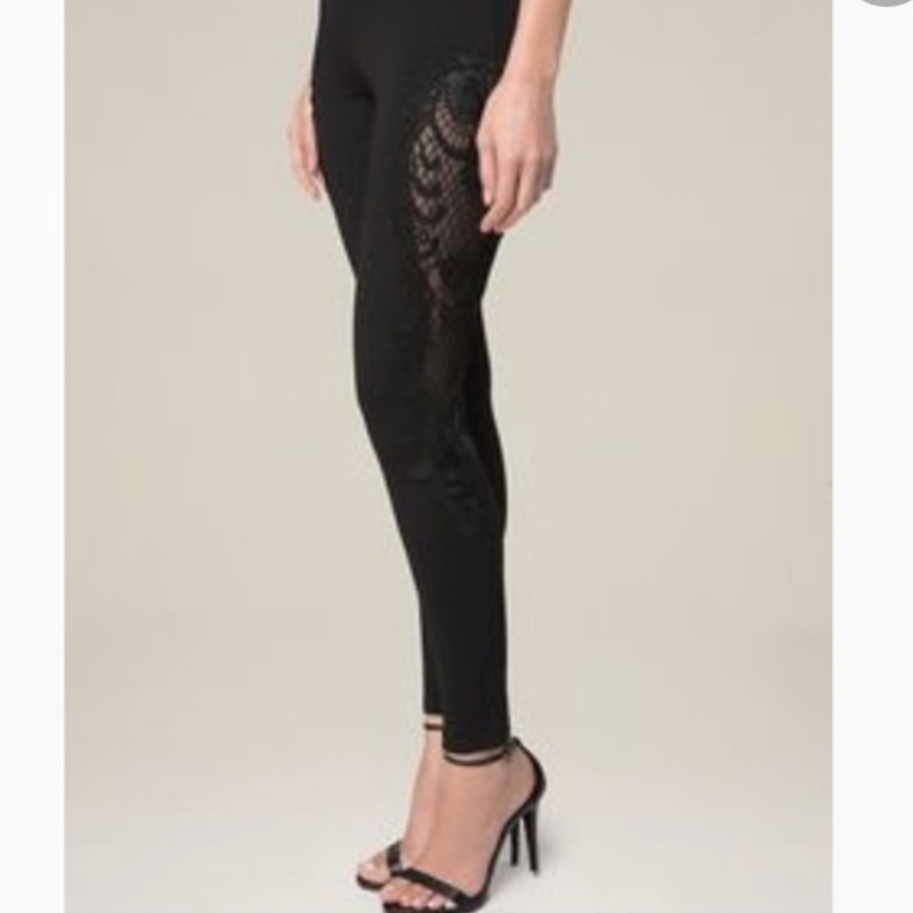 Bebe black lace side panel leggings